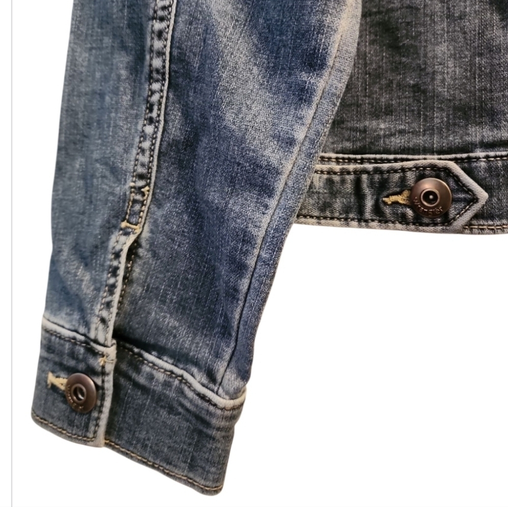 Wrangler Authentics Womens Denim Jean Jacket Blue Size X-Large Button Up Stretch - Picture 4 of 9